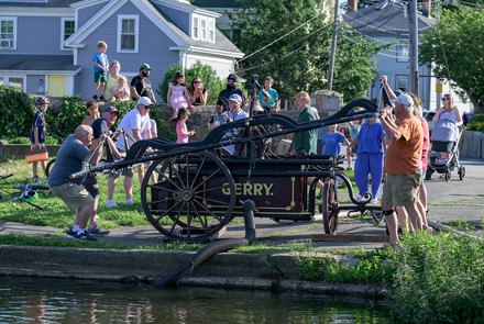 The Gerry 5 hand pumper beside Redd's Pond.